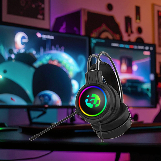 Hot Selling Over-Ear Wired Gaming Headset with Microphone High Fidelity Quality 3.5mm/USB Headphones RGB Light DJ Surround Sound