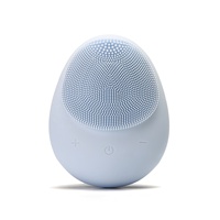 Brosse nettoyante faciale vibrante imperméable avec logo, mini masseur facial, nettoyant en silicone, brosse faciale électrique vibrante