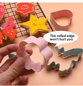 4 pièces épaissir 430 acier inoxydable <span class=keywords><strong>papillon</strong></span> coeur ustensiles de cuisson outils <span class=keywords><strong>emporte</strong></span>-pièce - Product Image 3