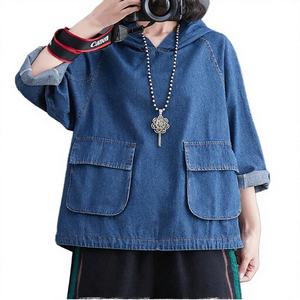 Sudadera con capucha para mujer, de manga larga, lisa, con cordón, estilo retro, lavada, antipilling, de tela no tejida, informal, nueva moda de verano, al por mayor - Product Image 4