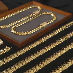 Collier ras du cou en gros, chaîne cubaine en <span class=keywords><strong>or</strong></span> 18 carats personnalisée, chaîne cubaine Miami en <span class=keywords><strong>or</strong></span> 24 carats, collier chaîne cubaine Miami 20 mm - Product Image 3