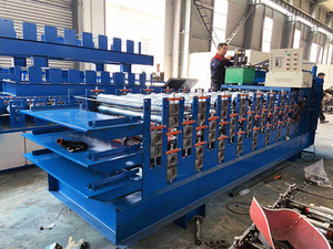 High Quality Glazed Roof <b>Tile</b> Making Metal Forming Machinery <b>Tiles</b> Making Three Layer Roll Forming Machine - Product Image 6