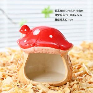 Conception originale, grande taille, abri pour hamster en céramique écologique en forme de champignon, multifonctionnel - Product Image 3