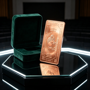 10 OZ Banknote Shape Copper Bullion <b>Bar</b> US Bison Pattern High Purity Copper <b>Raw</b> Block - Product Image 2