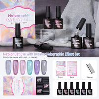 RS Nail Dernier Style OEM Kit de Vernis Gel Holographique Magique Effet Laser Galaxie Œil de Chat Arc-en-ciel, Kit de Gel Magnétique Effet Œil de Chat Hologramme