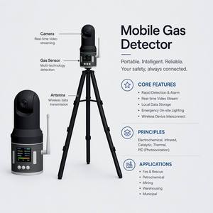 Detector de Gas Móvil Inalámbrico 4G <span class=keywords><strong>5G</strong></span> JX-PTM600-S2 con Cámara PTZ de 360° °   Sistema de Alarma Portátil Multigas con Monitoreo de Video en Tiempo Real - Product Image 3