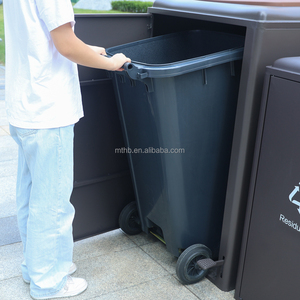 240L kim loại thương mại rác bin phân loại chất thải Thùng mạ kẽm Thùng rác bin tái chế đường phố ngoài trời Thùng rác có thể cho nhà hàng - Product Image 4