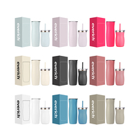 Mug à café isotherme en acier inoxydable à double paroi 10oz & 16oz, isolation thermique 12-24h, sans BPA, avec poignée de transport et couvercle, pour le bureau et l'extérieur