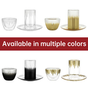 Tazze e piatti in vetro stile turco modello di colore gradiente Design decorazione per la casa arabo <span class=keywords><strong>Kava</strong></span> tazze di vetro nero tazze da tè - Product Image 4