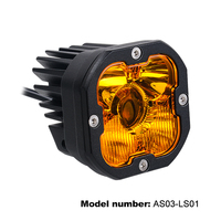 Feux LED Hyperspot de 3 pouces, lot de 2, cube lumineux ambre LED + laser LED, feux auxiliaires pour tout-terrain Jeep JK JL JT Bronco F150 Raptor