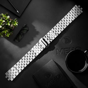 Bracelet de montre en acier inoxydable, bracelet à maillons tressés, fermoir papillon, 18mm, 20mm, 22mm, 24mm, remplacement universel - Product Image 1