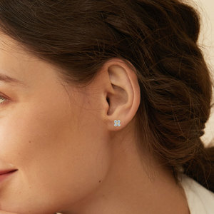 14K Vàng Mạ 925 Sterling Silver Bạc Dcolor VVS 0.1ct Moissanite Cổ Điển Hoa Stud Bông Tai Cho Phụ Nữ Với Gra Chứng Nhận - Product Image 3