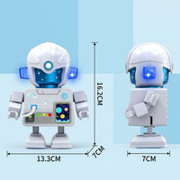 Robot pour enfants, jouet robot intelligent électrique à piles, mini robot dansant avec lumière et musique pour enfants HN-084318