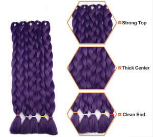 Extensions de cheveux synthétiques haute température longues tresses de boîte Jumbo pour Sénégal Twist <span class=keywords><strong>coiffure</strong></span> <span class=keywords><strong>africaine</strong></span> femmes crépus droit - Product Image 2