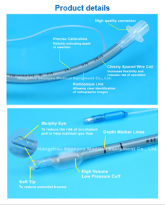 Tube endotrachéal jetable renforcé avec manchon et stylet en PVC pour la gestion des voies respiratoires en anesthésie clinique et en urgence - Product Image 3