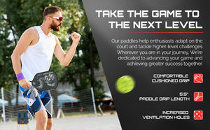 Raquete de Pickleball de Fibra de Carbono Bruta T700 Aprovada pela USAPA, 16mm Termoformada com Núcleo de Espuma para Máximo Efeito, Conjunto em Caixa de Presente - Product Image 3