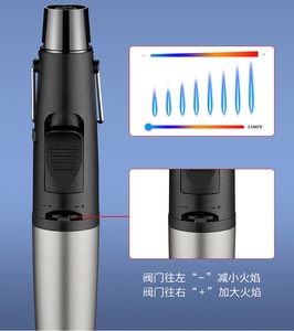 符合人体工程学的握把喷射火焰火炬打火机可调蓝色火焰商务礼品厨房烘焙烧烤香烟丁烷可再填充 - Product Image 6