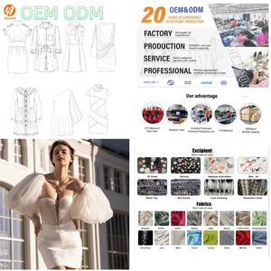 1173 gasa puff manga modelo mini profundo V inteligente casual vestido mujeres matric despedida ropa de noche brillo sexy dama orden mínimo - Product Image 1