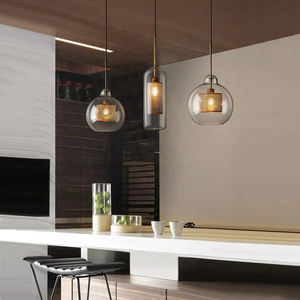 北欧豪华酒店吊灯现代客厅吊灯厨房岛吊灯发光二极管圆形玻璃灯罩吊灯 - Product Image 6