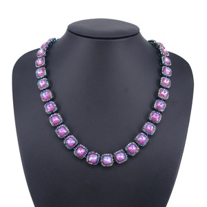 Cadena de Eslabones de Cristal de Alta Gama Estilo Europeo-Americano, 12mm, con Cristales Incrustados de Aleación de Zinc, Colorida, Estilo Hip Hop Cubano - Product Image 4