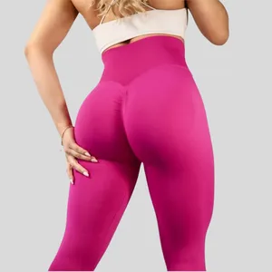 Individuelles Logo Schlussverkauf Sport Damen Fitnessbekleidung V-Form Leggins hohe Taille nahtlose Yoga-Hose gesäßstraffung Leggins für Fitness