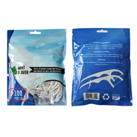 Fil dentaire double fil biodégradable à 100 %, saveur menthe fraîche, emballage OEM ODM, faible MOQ