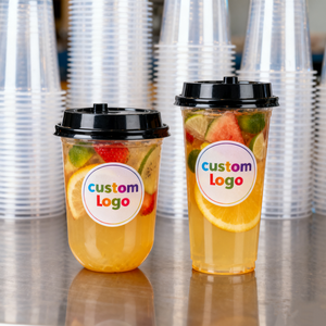 12/14/16/18/20/24OZ Disposable <b>Bubble</b> Tea Cups clear <b>Boba</b> Smoothie U-shaped Pp Pet Disposable Coffee Plastic Cup with Lids - Product Image 4
