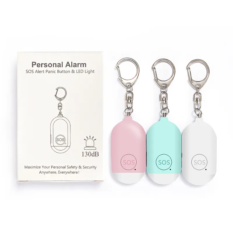 Mini Loud Personal Staff Panic Anti Attack Safety Security Keyring Keychain Alarm with led Torch