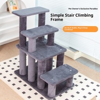 Arbre à chat avec maisonnette, poteau à gratter peu encombrant et perchoir en peluche pour petits appartements