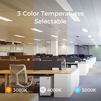 Panneau LED 1x4 FT en gros, 20 30 40W, 3 températures de couleur commutables (3000 4000 5000K), éclairage plat et fin pour bureaux, hôpitaux, écoles et usage commercial
