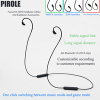 Earphone gantung leher nirkabel Bluetooth Upgrade, baterai ultra-panjang 2pin0.78 inci telinga pengurang kebisingan cocok untuk Olahraga