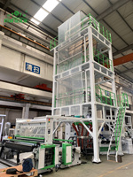 Machine à film soufflé à trois couches ABC, extrudeuse de film plastique en polyéthylène pour matériaux recyclés, produisant des sacs poubelle haute résistance
