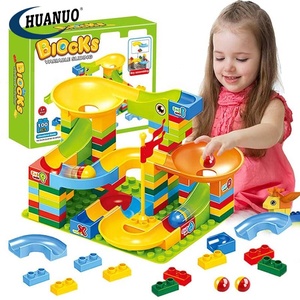 100 Uds. Juguete de bloques de construcción de carreras de mármol de gran tamaño para niños, juego de ladrillos de construcción de bolas deslizantes de construcción grande DIY - Product Image 1