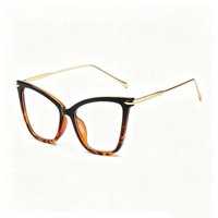 Lunettes anti-lumière bleue rétro SM2460, monture PC unisexe avec accents métalliques dorés