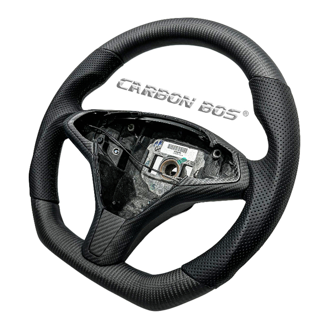 The Most Popular Black Sporty Matte Carbon Leather Can Be Customized for Tesla Model3 ModelY ModelS ModelX Car Steering Wheel