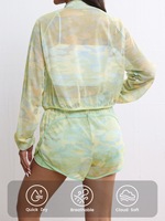 Ensemble deux pièces tendance haut de gamme pour femme, sportswear décontracté d'été, anti-exposition, idéal pour les vacances, à manches longues, pour le commerce transfrontalier