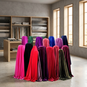 Tissu en velours, polyspandex, tricot solide, 250gsm, 160cm, offre spéciale - Product Image 3