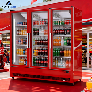 Réfrigérateur commercial pour boissons, vitrine à trois portes vitrées, refroidisseur pour restaurant, refroidissement par <span class=keywords><strong>compresseur</strong></span> - Product Image 1