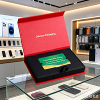 Boîtes d'emballage rigides pour téléphones portables sur mesure avec gaufrage, en carton blanc recyclable, impression personnalisée du logo et des couleurs