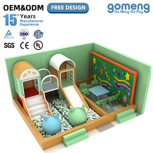 Ensemble de jeu rembourré antidérapant pour enfants <span class=keywords><strong>d</strong></span>'âge préscolaire, avec toboggan et piscine à balles, pour usage domestique et salle de jeux intérieure - Product Image 1