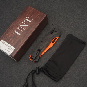 Cuchillo plegable HUNT BM15535 con mango de fibra de carbono, hoja naranja con punta de cuchillo, cuchillo táctico para exteriores, venta directa de fábrica, personalización láser. - Product Image 5