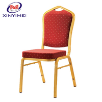 Chaises d'Hôtel, de Banquet et de Mariage en Métal Doré, Fer et Acier, Empilables, Modernes, de Luxe et Élegantes, pour la Location en Gros
