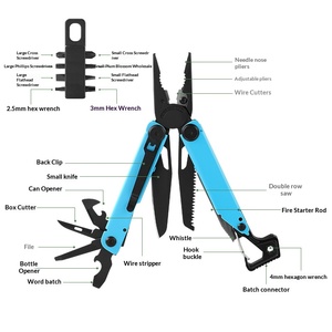Multifunctional Pliers Stainless Steel <b>Camping</b> <b>Tool</b> with Screwdriver Bits for Outdoor Survival JC002 All Black - Product Image 5