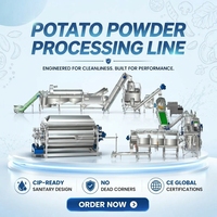 Hoogwaardige fabrikanten van verwerkingslijnen voor aardappelpoederflakes (600kg-3000kg) met warmtewisselaar trommeldrogermachines