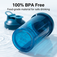 Bouteilles de shaker à protéines en plastique sans BPA avec logo personnalisé, bouteilles d'eau de sport pour la salle de sport avec boule de shaker en métal