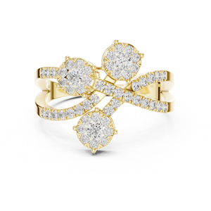 Anillo de Diamantes en Oro Brillante para Mujer, Estilo Clásico y Elegante para Regalo de Boda, Compromiso y Uso Diario - Product Image 4