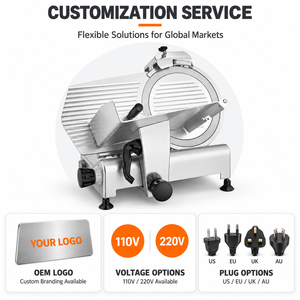 Rebanadora <span class=keywords><strong>de</strong></span> Carne Semiautomática <span class=keywords><strong>de</strong></span> 220v, Cuchilla <span class=keywords><strong>de</strong></span> Acero al Carbono <span class=keywords><strong>de</strong></span> 300mm, Máquina Comercial para Cortar Carne para Cocina, Charcutería y Carnicería - Product Image 4