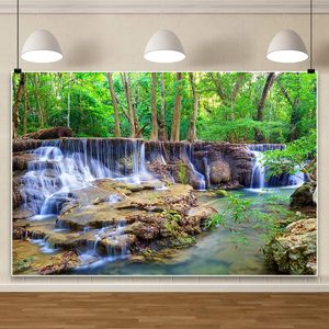 Fondo de cascada de bosque de 10x6, 5 pies, árboles de jungla naturales al aire libre con agua corriente para fotografía - Product Image 5