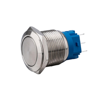 Bouton poussoir en acier inoxydable anti-vandalisme de 16 mm, étanche IP65, à actionnement momentané ou à enclenchement, pour boîtier de commande de machine CNC