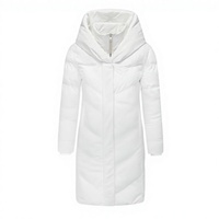 Blouson matelassé respirant et imperméable pour femme avec logo personnalisé, bordure en fourrure, style décontracté, grande taille, collection hiver 2026